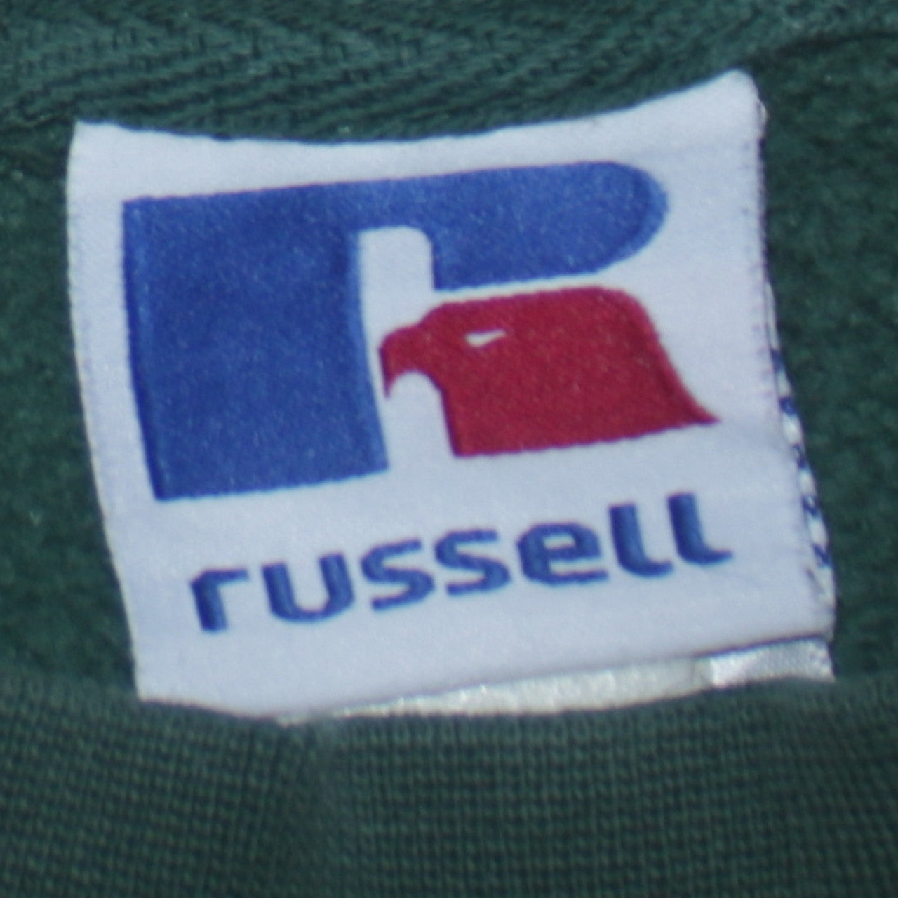 Russell Men’s Green Crew Neck Pullover Sweatshirt L Embroidered Logo