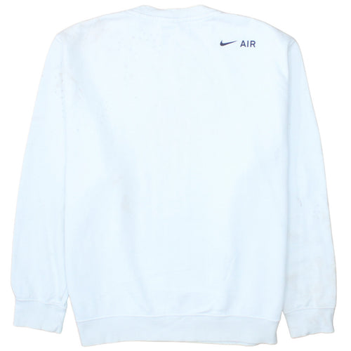 Nike Men's White AIR Logo Pullover Sweatshirt L