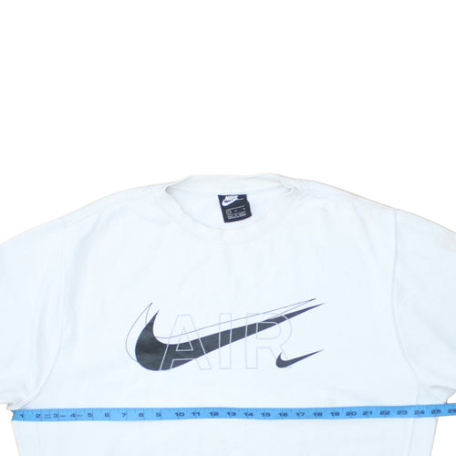Nike Men's White AIR Logo Pullover Sweatshirt L