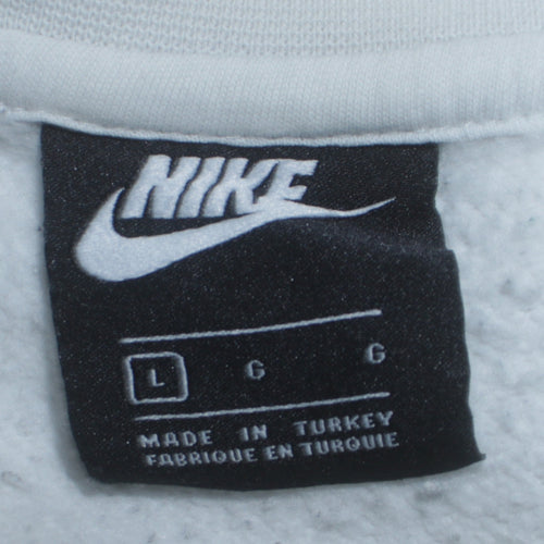 Nike Men's White AIR Logo Pullover Sweatshirt L