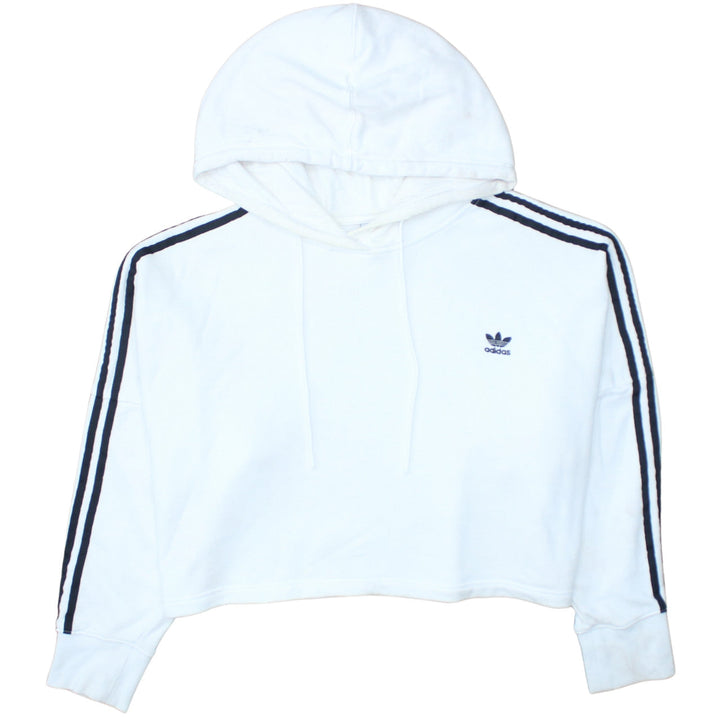 Adidas Women White Hooded Pullover Hoodie Size 18 Cotton Blend