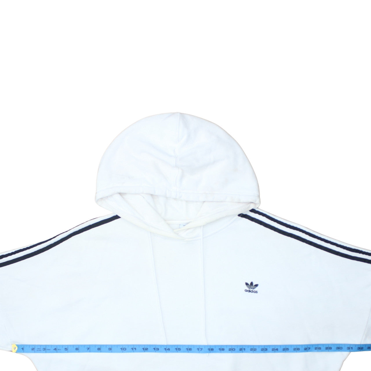 Adidas Women White Hooded Pullover Hoodie Size 18 Cotton Blend