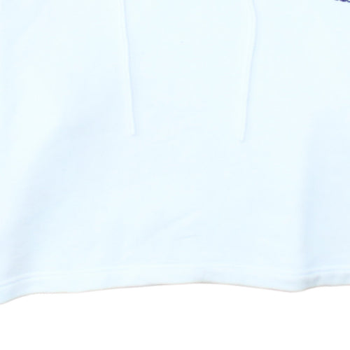 Adidas Women White Hooded Pullover Hoodie Size 18 Cotton Blend