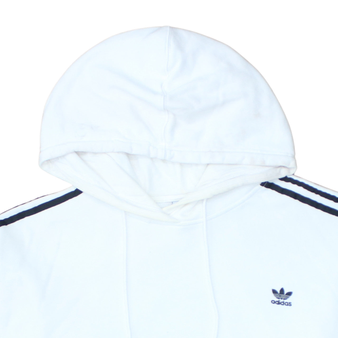 Adidas Women White Hooded Pullover Hoodie Size 18 Cotton Blend