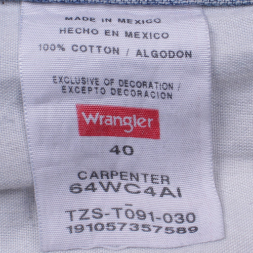 Wrangler Men's Blue Cargo Denim Carpenter Shorts Size 40