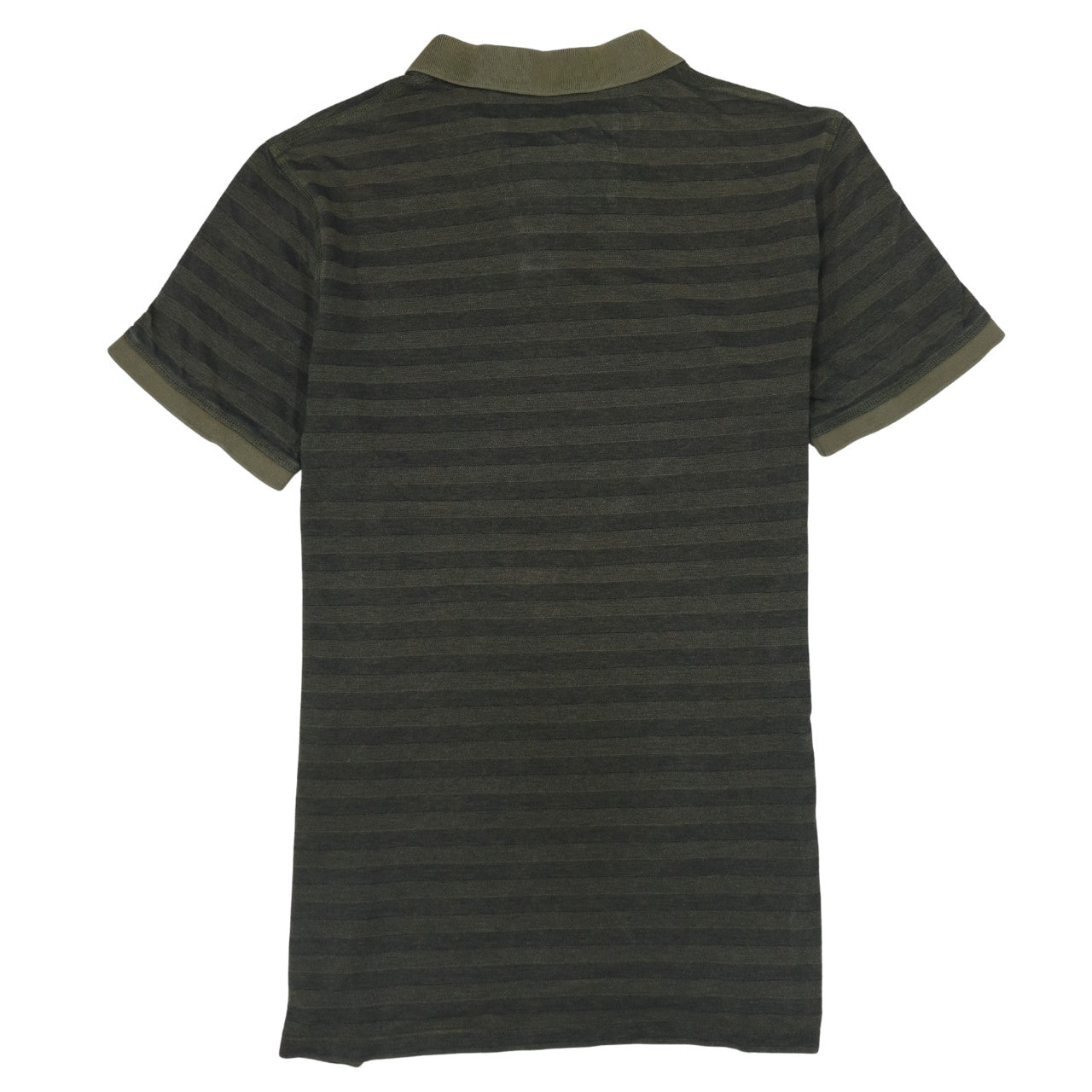 Calvin Klein Jeans Men’s Green Striped Polo Shirt Size M Cotton