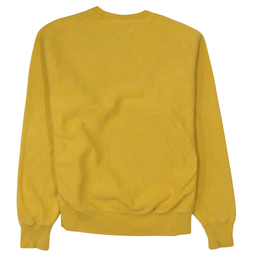 Champion Men's Yellow Reverse Weave Pullover Sweatshirt Medium