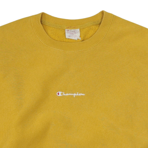 Champion Men's Yellow Reverse Weave Pullover Sweatshirt Medium