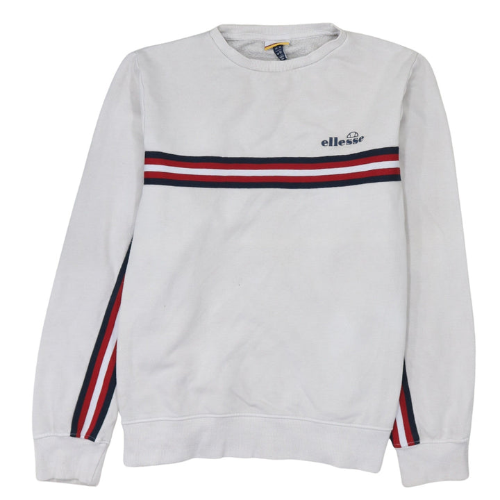 Ellesse Womens White UK 12 Pullover Sweatshirt Long Sleeve Cotton Blend