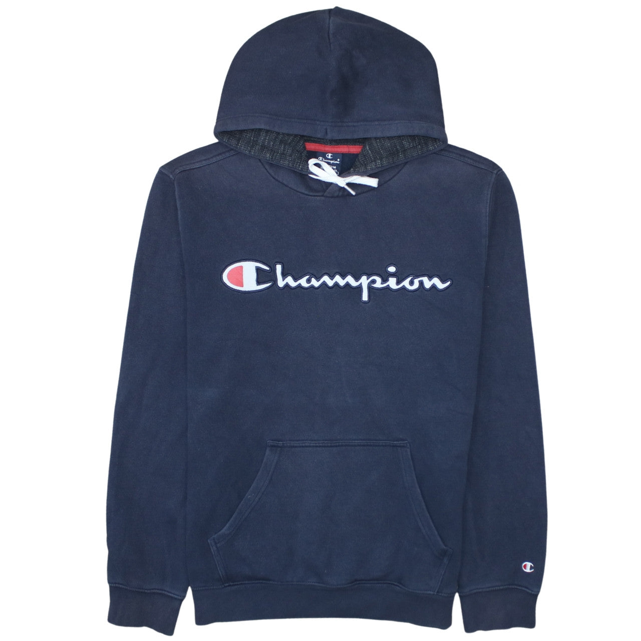 Champion Men’s Blue Pullover Hoodie Medium Logo Fleece Sweatshirt