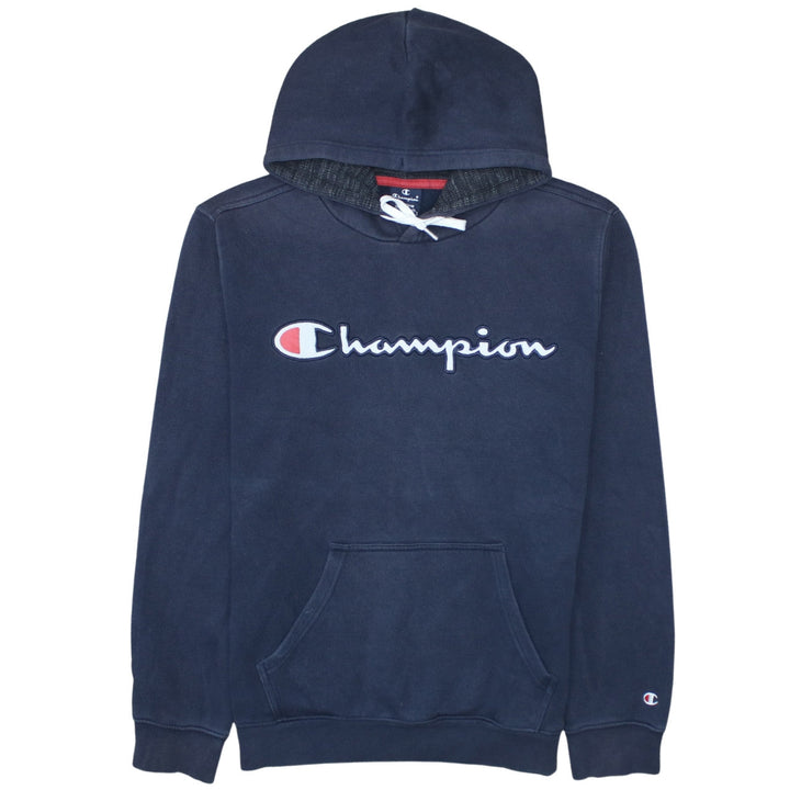 Champion Men’s Blue Pullover Hoodie Medium Logo Fleece Sweatshirt
