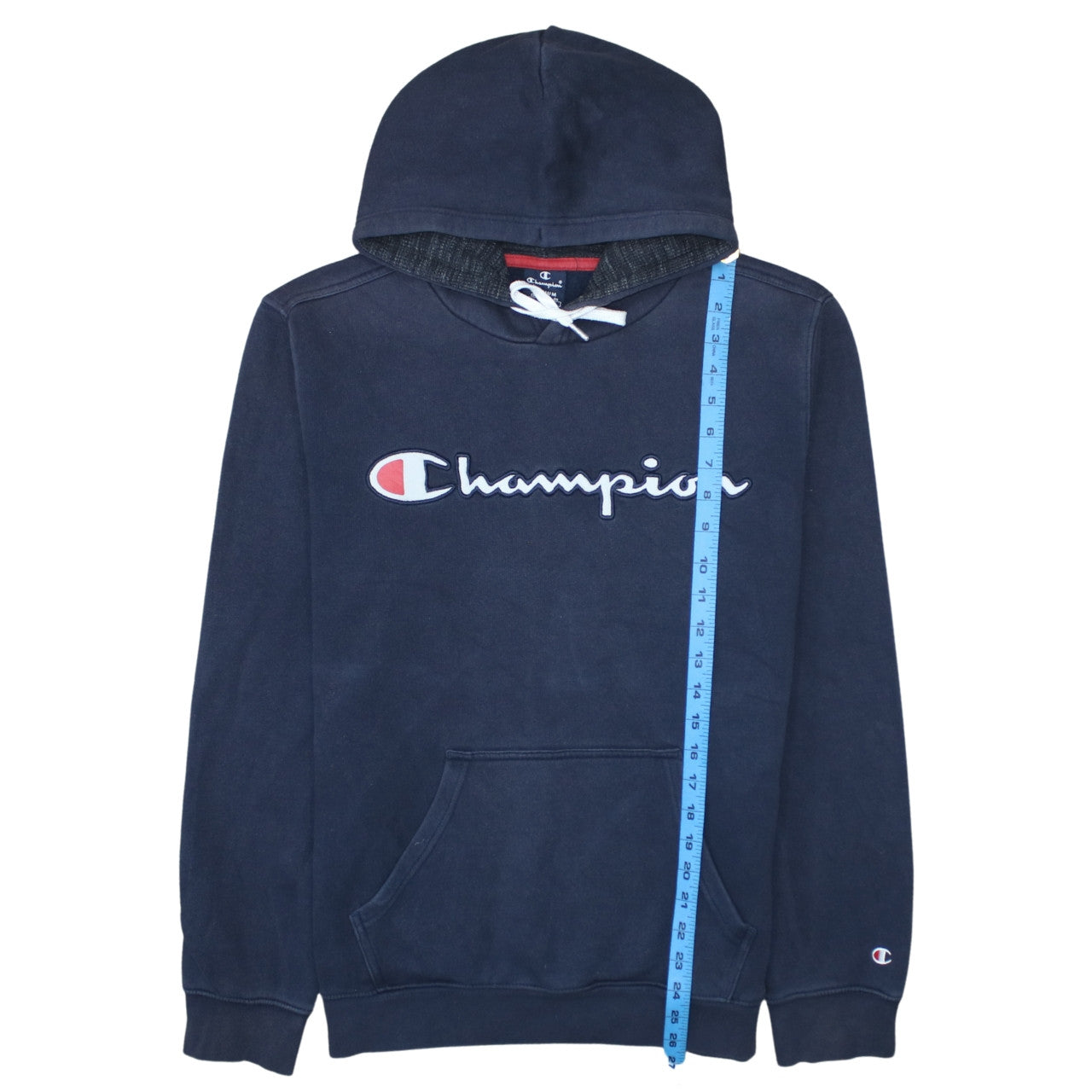 Champion Men’s Blue Pullover Hoodie Medium Logo Fleece Sweatshirt