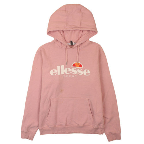 Ellesse Women's Pink Pullover Hoodie UK 18 Casual Fleece Sweatshirt