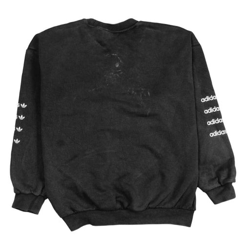 Adidas Women Black Logo Pullover Sweatshirt Size 12 Regular Fit