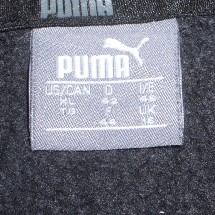 Puma Womens Black Pullover Hoodie Size 16 Logo Graphic Casual