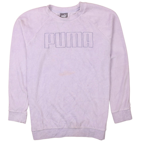 Puma Womens Lilac Crew Neck Logo Sweatshirt Size 10