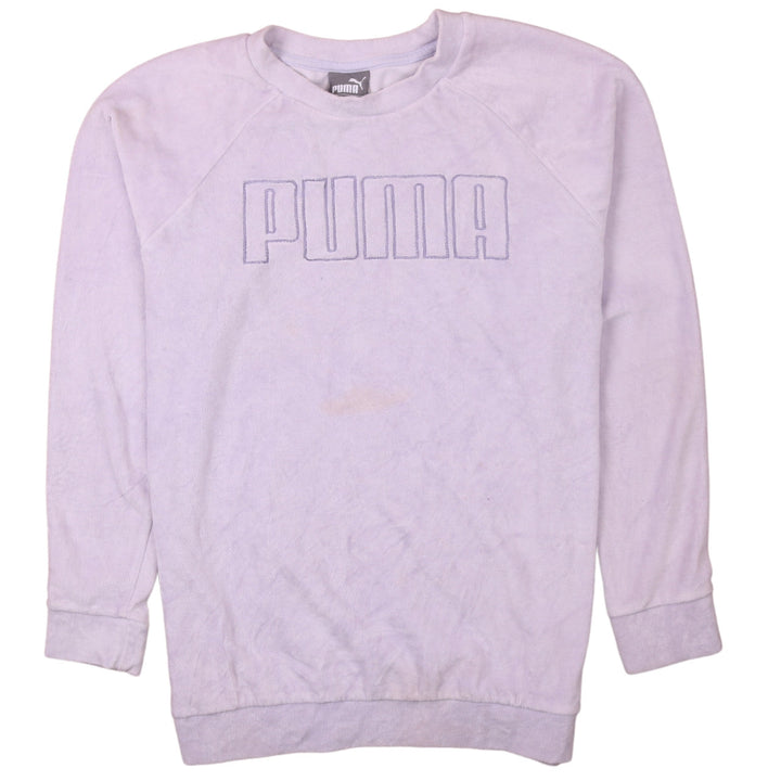 Puma Womens Lilac Crew Neck Logo Sweatshirt Size 10