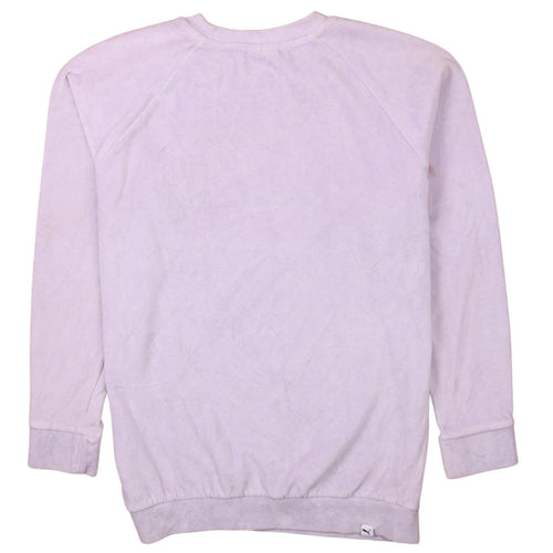 Puma Womens Lilac Crew Neck Logo Sweatshirt Size 10