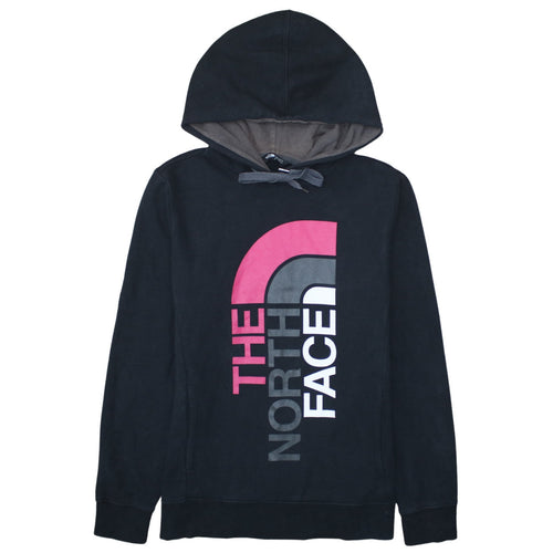 The North Face Women's Black Pullover Hoodie Size S Graphic Logo Cotton Blend