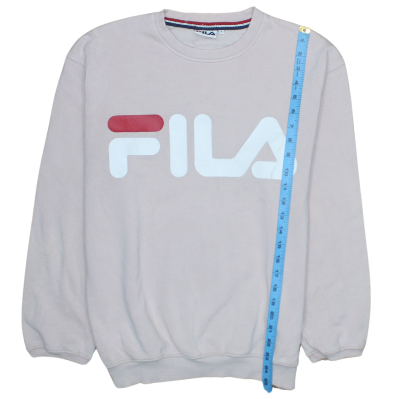 FILA Womens Beige Small Logo Crew Neck Pullover Sweatshirt