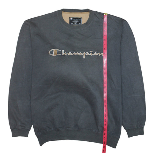 Champion Men's Grey XL Crew Neck Embroidered Pullover Sweatshirt