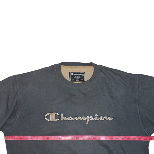 Champion Men's Grey XL Crew Neck Embroidered Pullover Sweatshirt