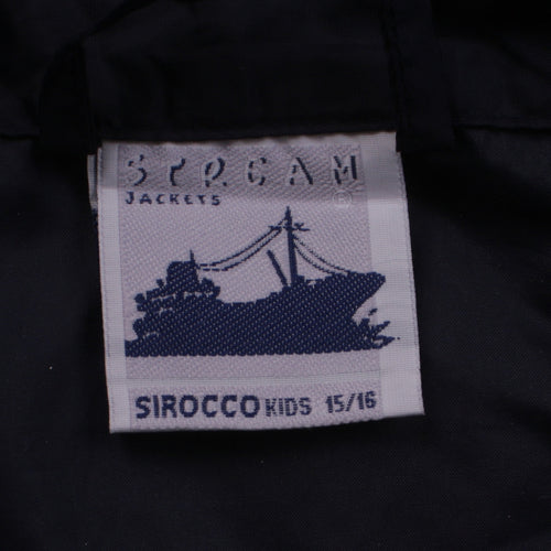 Sirocco Boys Black Hooded Windbreaker Jacket 15-16 Years Reflective Zip