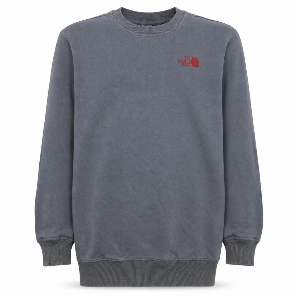 Front view of The North Face Men's Grey Logo Crew Neck Pullover Sweatshirt M