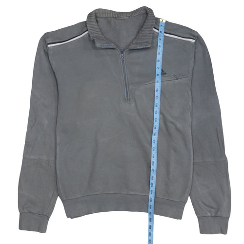 Adidas Men's Grey 1/2 Zip Fleece Sweatshirt Size L Regular Fit
