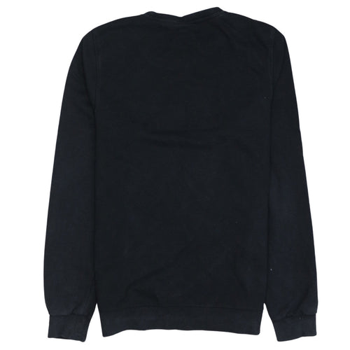 Adidas Men Black Logo Crew Neck Pullover Sweatshirt L