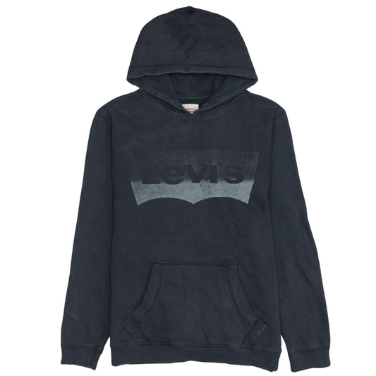Levi's Boys Black Pullover Hoodie Size 14 Classic Logo Cotton Sweatshirt