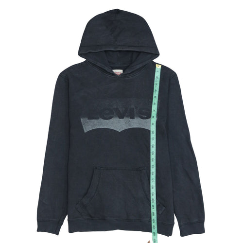 Levi's Boys Black Pullover Hoodie Size 14 Classic Logo Cotton Sweatshirt