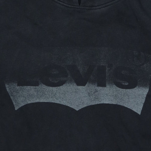 Levi's Boys Black Pullover Hoodie Size 14 Classic Logo Cotton Sweatshirt