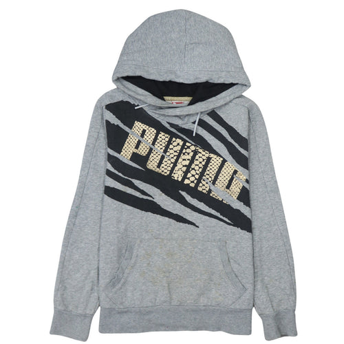 PUMA Womens Grey Animal Print Pullover Hoodie Size 12