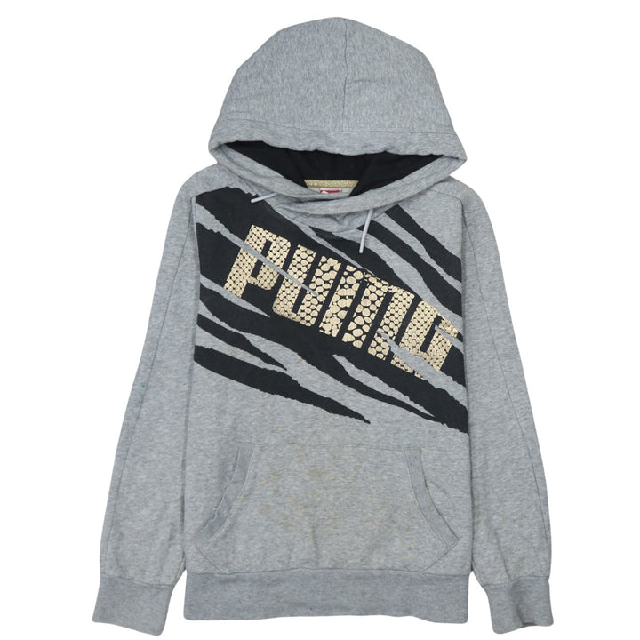 PUMA Womens Grey Animal Print Pullover Hoodie Size 12