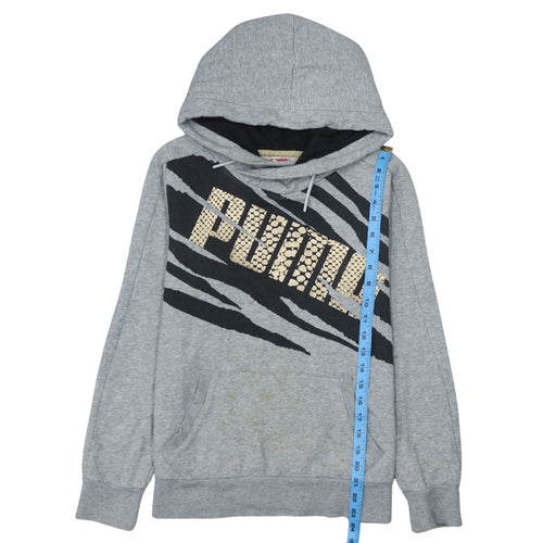 PUMA Womens Grey Animal Print Pullover Hoodie Size 12