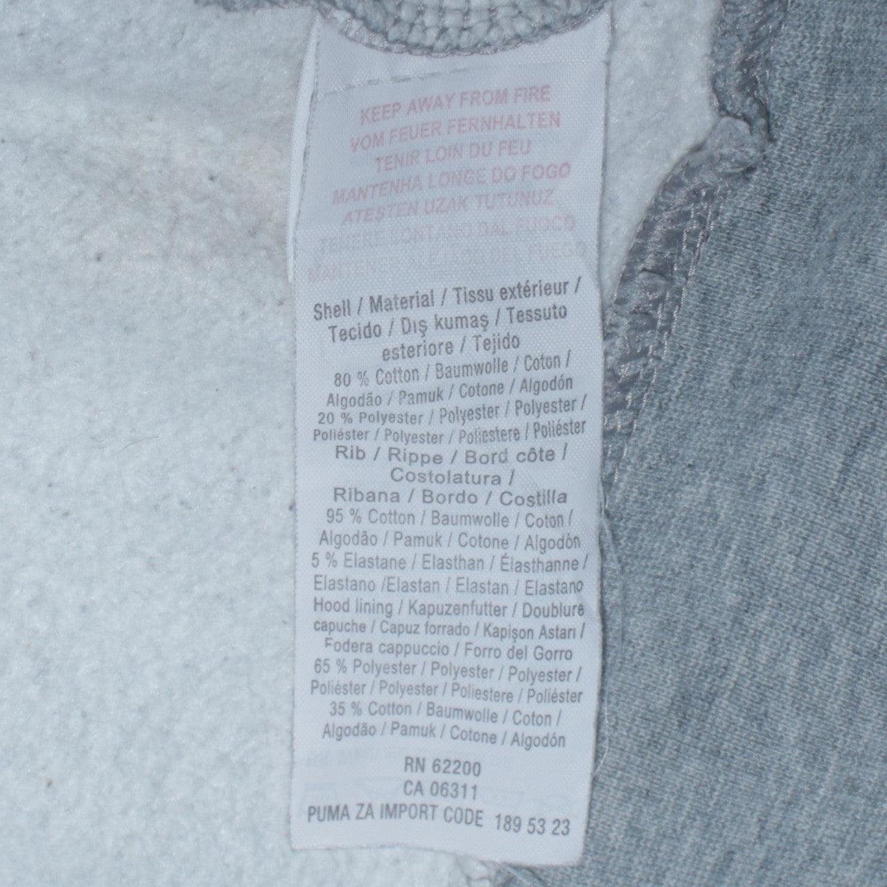 PUMA Womens Grey Animal Print Pullover Hoodie Size 12