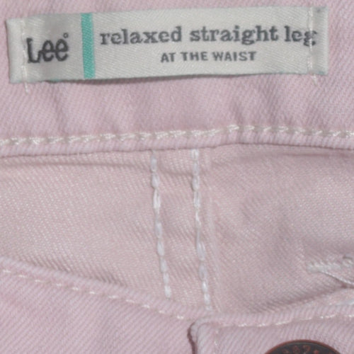 Lee Womens Pink Relaxed Straight Leg High Waist Jeans Size 8
