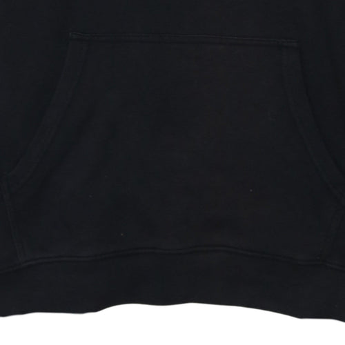 Champion Women Black Hoodie L Pullover Embroidered Logo Cotton Blend