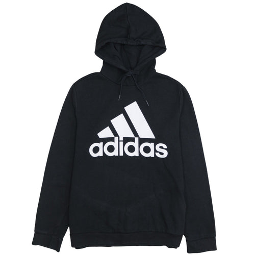 Adidas Women Black L Pullover Hoodie Sweatshirt with Logo