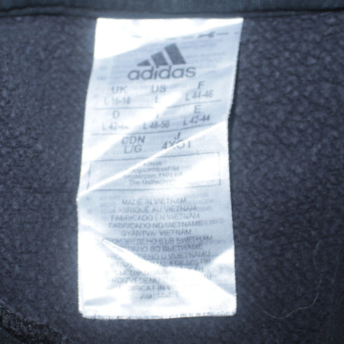 Adidas Women Black L Pullover Hoodie Sweatshirt with Logo