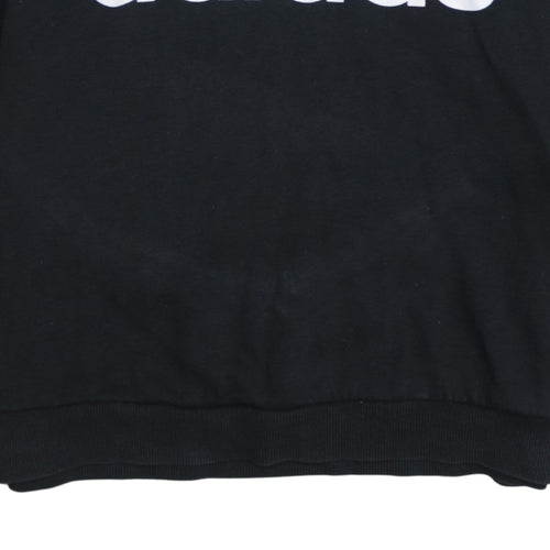 Adidas Women Black L Pullover Hoodie Sweatshirt with Logo