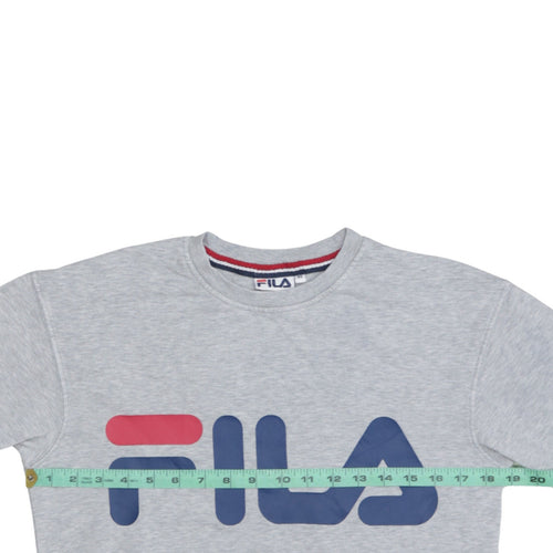 FILA Men's Grey XL Pullover Sweatshirt with Logo Crew Neck