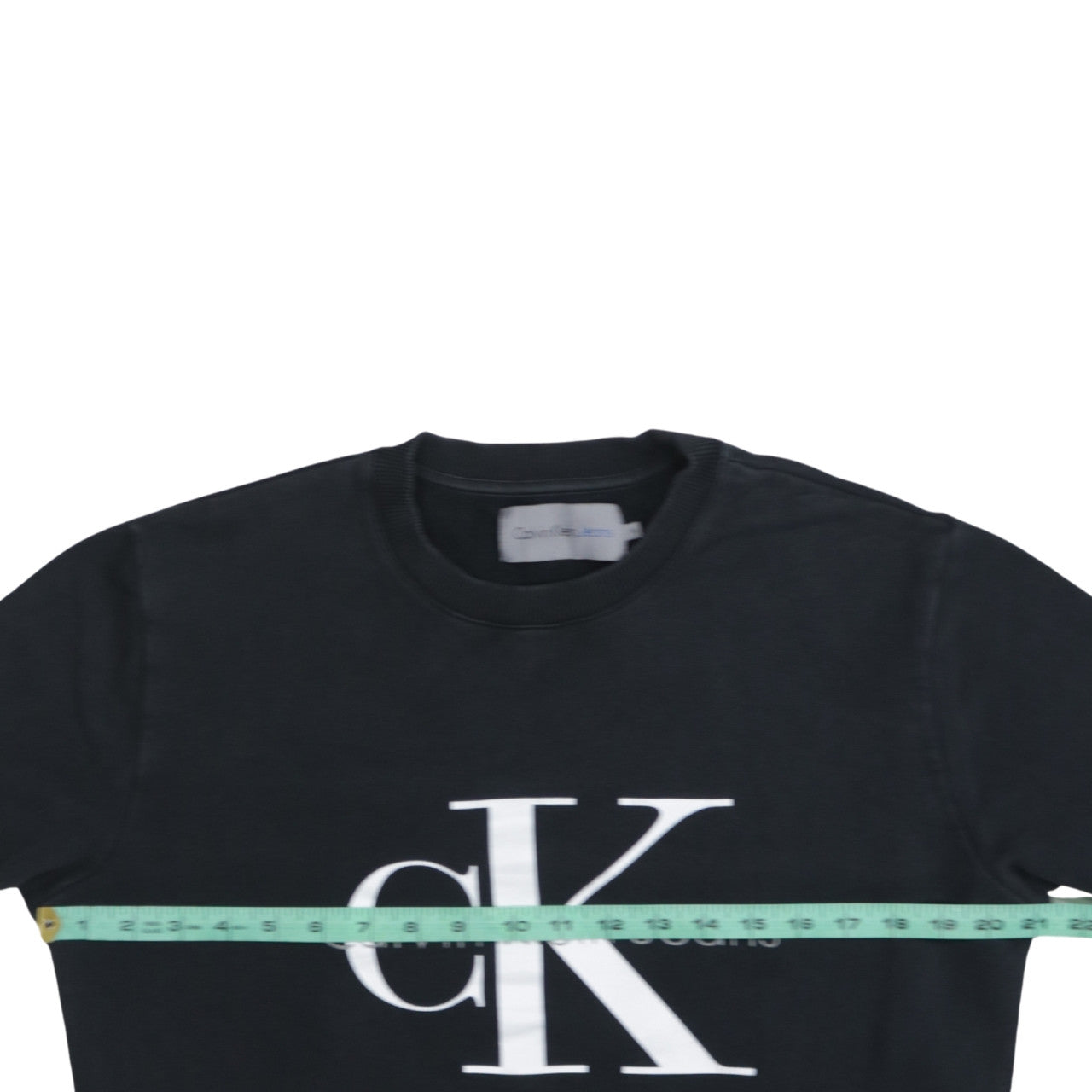 Calvin Klein Jeans Mens Black Logo Print Crew Neck Sweatshirt M