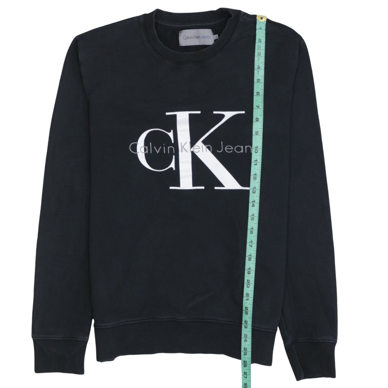 Calvin Klein Jeans Mens Black Logo Print Crew Neck Sweatshirt M