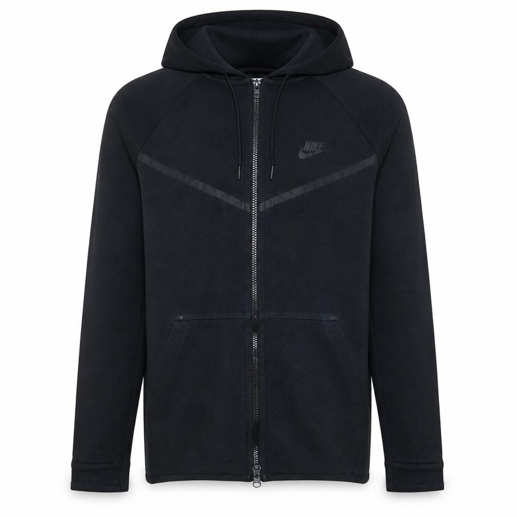 Front view of Nike Men's Black Small Full Zip Hoodie Cotton Blend