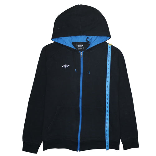 Umbro Men’s Black Full Zip Hoodie L Hooded Sports Sweatshirt