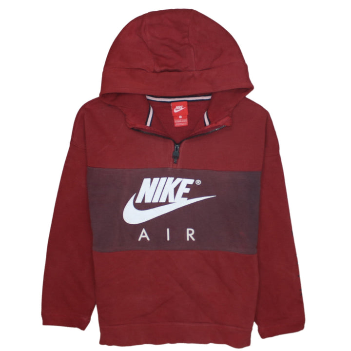 Nike Boys Red Half Zip Hoodie 12-13 Years Graphic Print Fleece Top