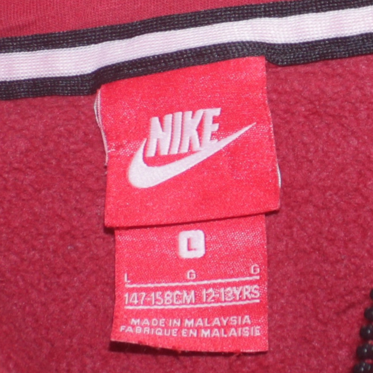 Nike Boys Red Half Zip Hoodie 12-13 Years Graphic Print Fleece Top