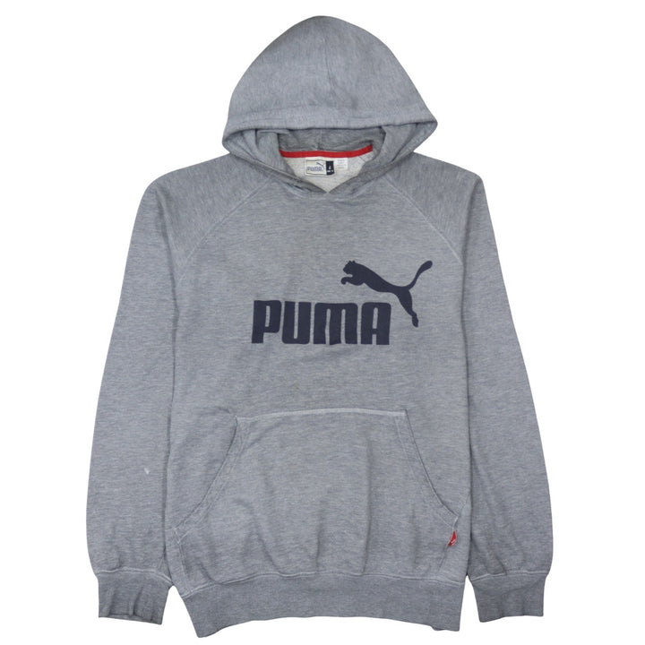 Puma Men's Grey Pullover Hoodie L Sports Fleece Sweatshirt